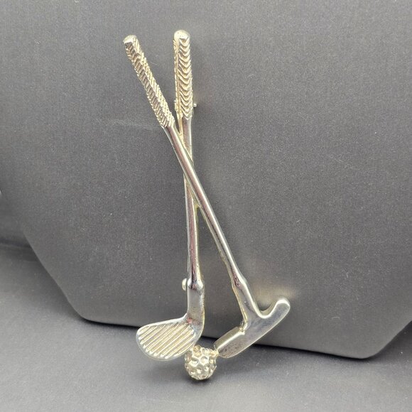 VTG Taxco Sterling Silver Golf Club & Ball Pin Brooch 3.25" TM-80 Mexico 20.65g - Picture 10 of 10